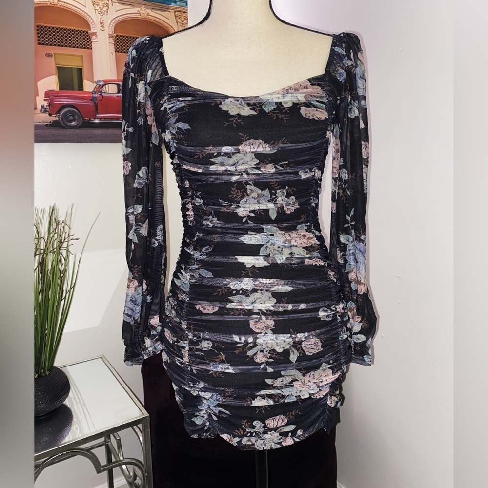 Floral Ruched Dress